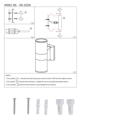 Up-Down Outdoor Wall Lamp IP54 GU10 Dark Grey