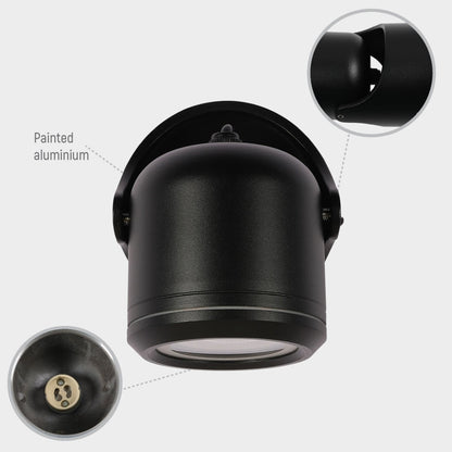 Up Down Tiltable Outdoor Wall Light GU10 Black