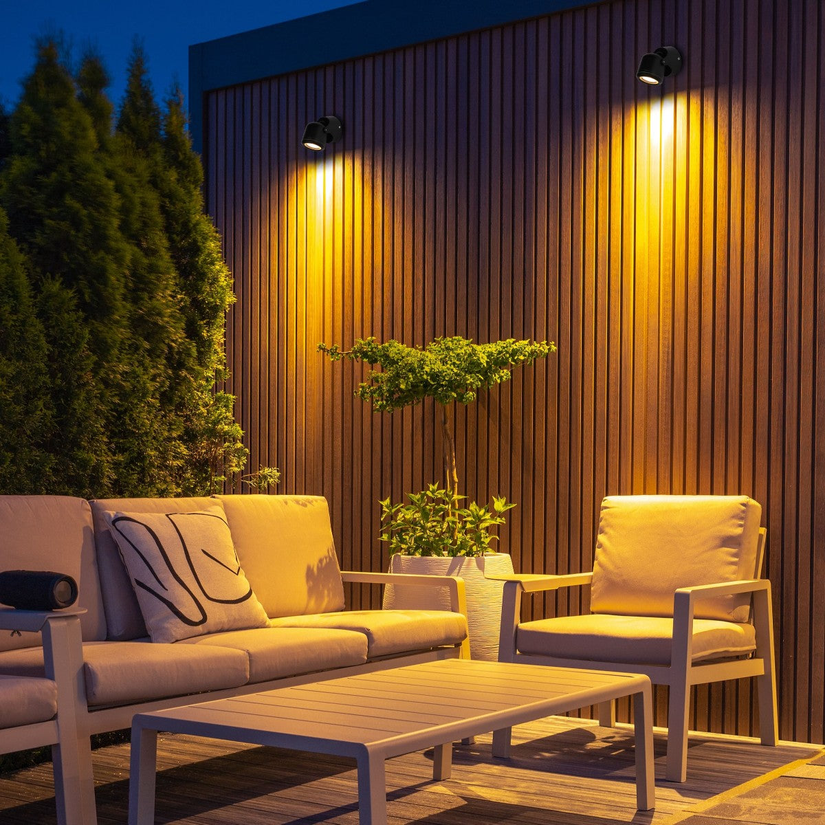 Up Down Tiltable Outdoor Wall Light GU10 Black