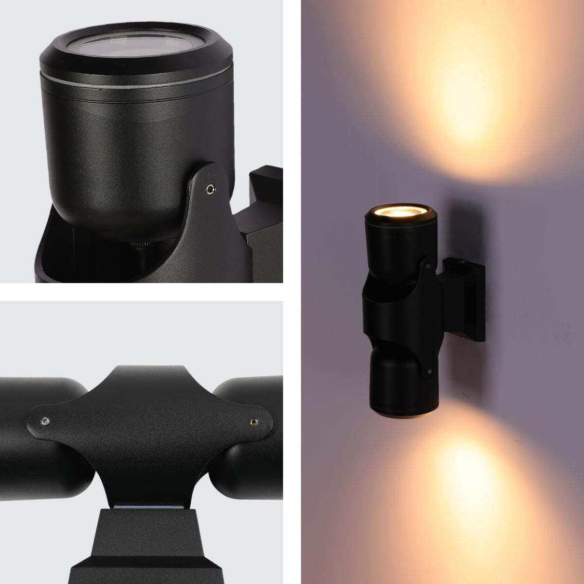 Up Down Tiltable Outdoor Wall Light GU10 Black