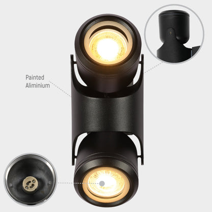 Up Down Tiltable Outdoor Wall Light GU10 Black