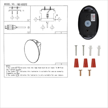 Black Ellipse Up/Down LED Wall Light