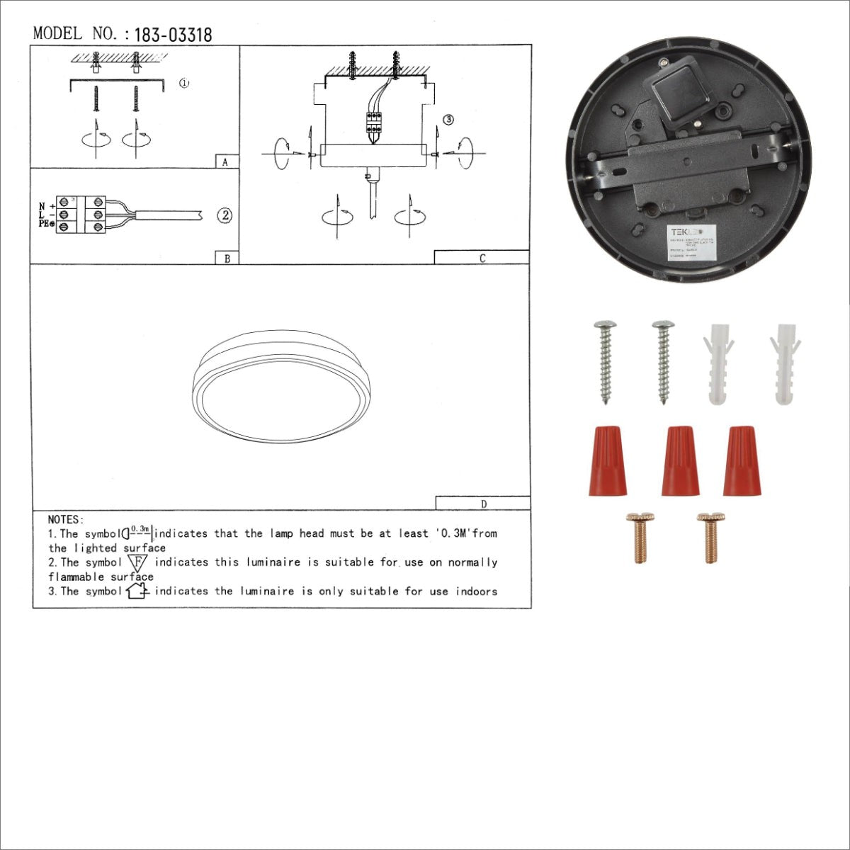 Black Ring Moonlight Outdoor Modern LED Wall Light