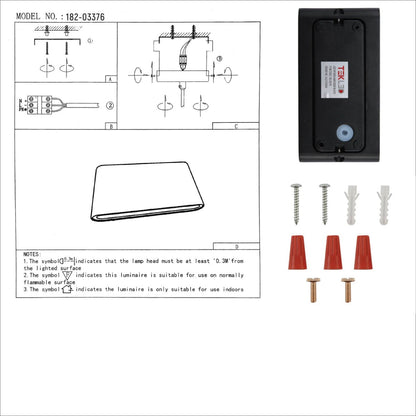 Black Slim Cuboid Up Down Outdoor Modern LED Wall Washer Light