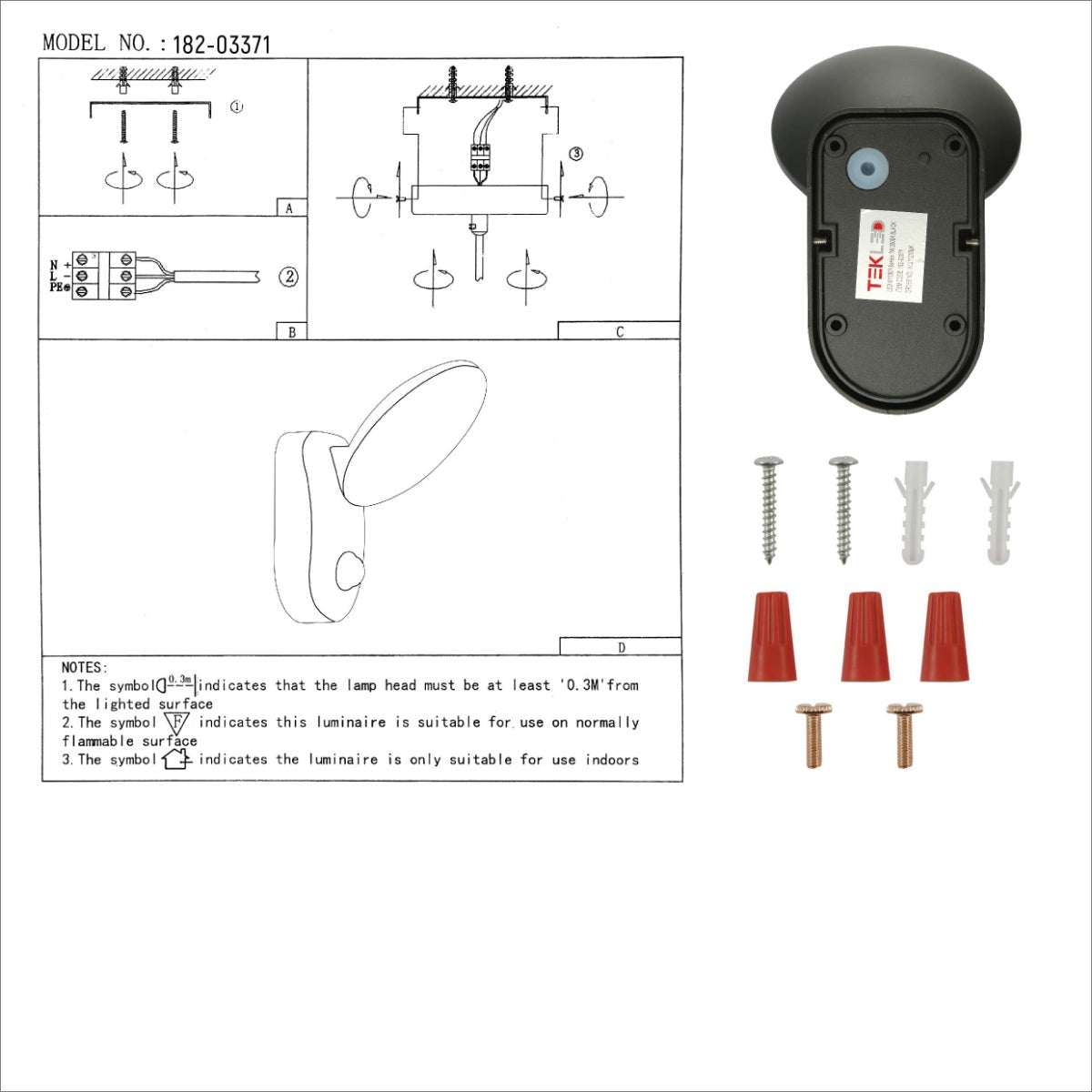 Black UFO LED Outdoor Wall Light with PIR Sensor
