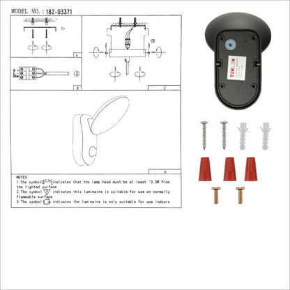 Black UFO LED Outdoor Wall Light with PIR Sensor