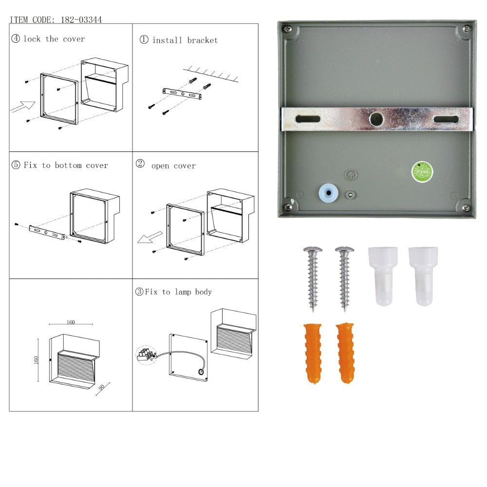 LED Diecast Aluminium Stair and Wall Light 5W IP54 Grey