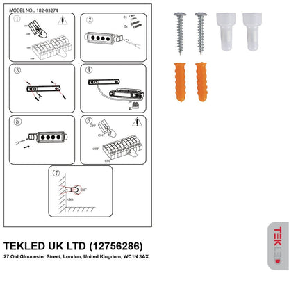 LED Wallwasher Wall Light 12W IP54 Black