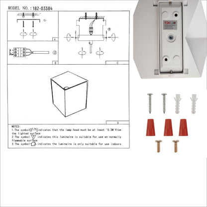 White Cuboid Up Down Outdoor Modern LED Wall Light