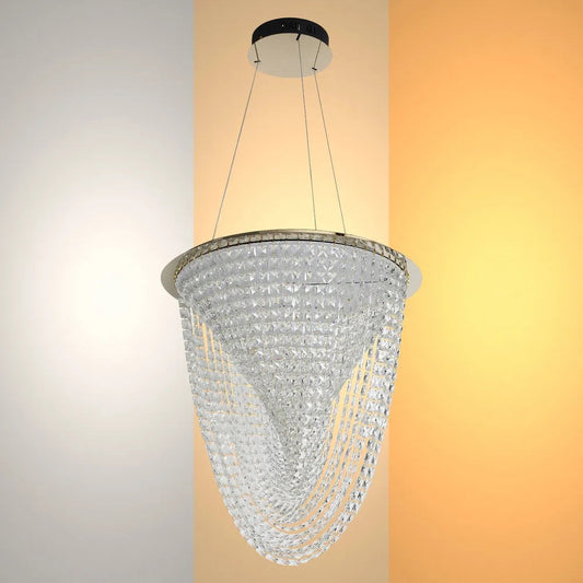 Vortex Crystal Cascade LED Chandelier 80W Gold