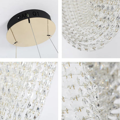 Vortex Crystal Cascade LED Chandelier 80W Gold