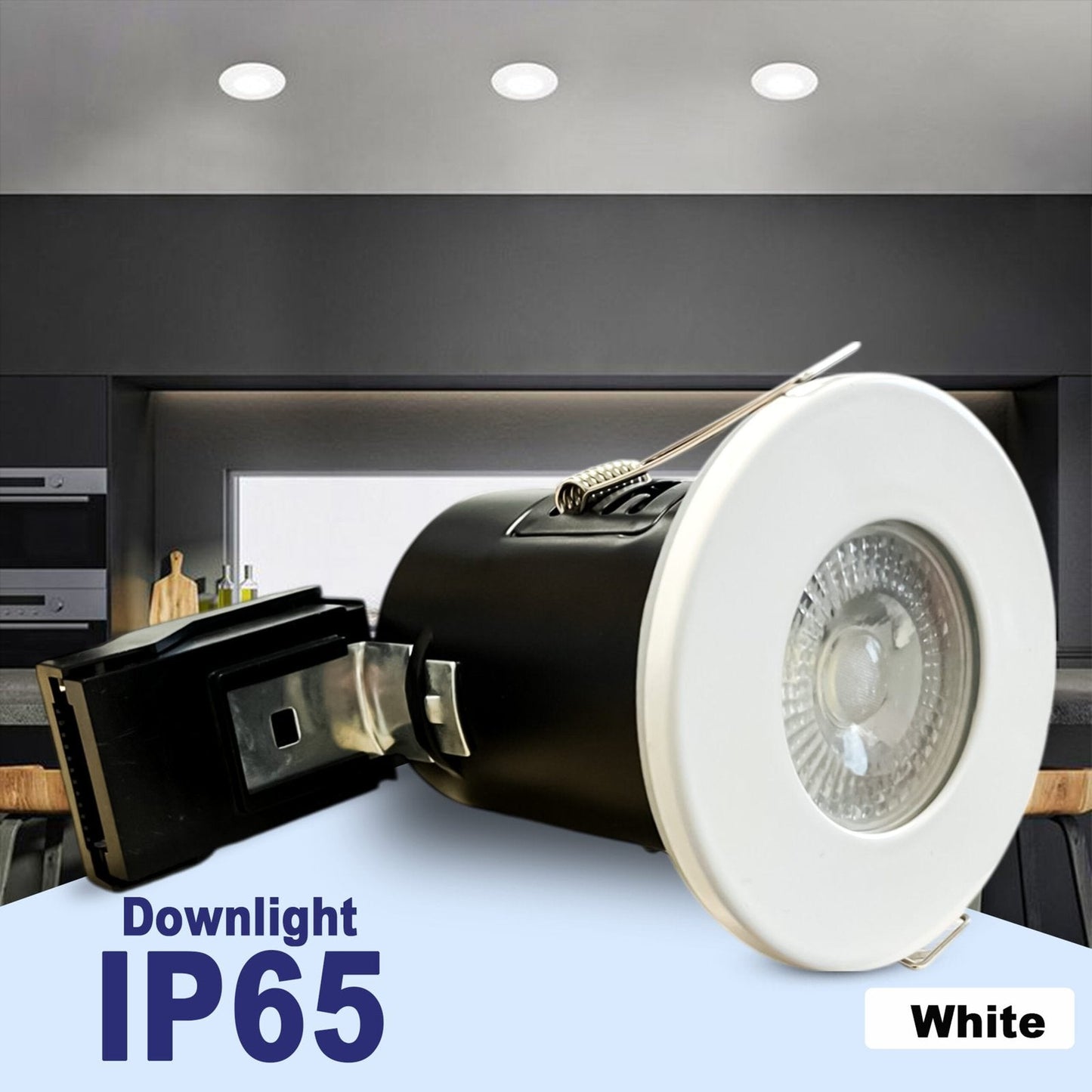 GU10 Holder Downlight IP65 35W – White Frame