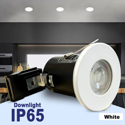 GU10 Holder Downlight IP65 35W – White Frame