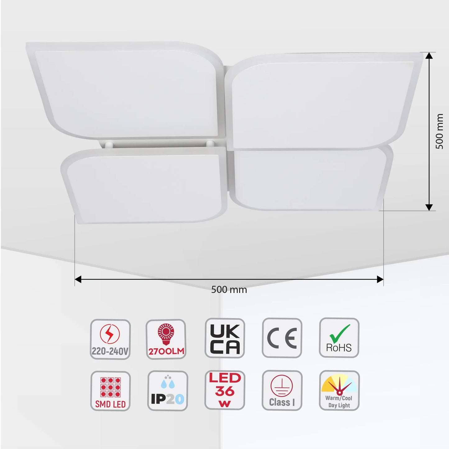White LED Flush Mount Ceiling Light (Flower, Moon & Stars Designs)