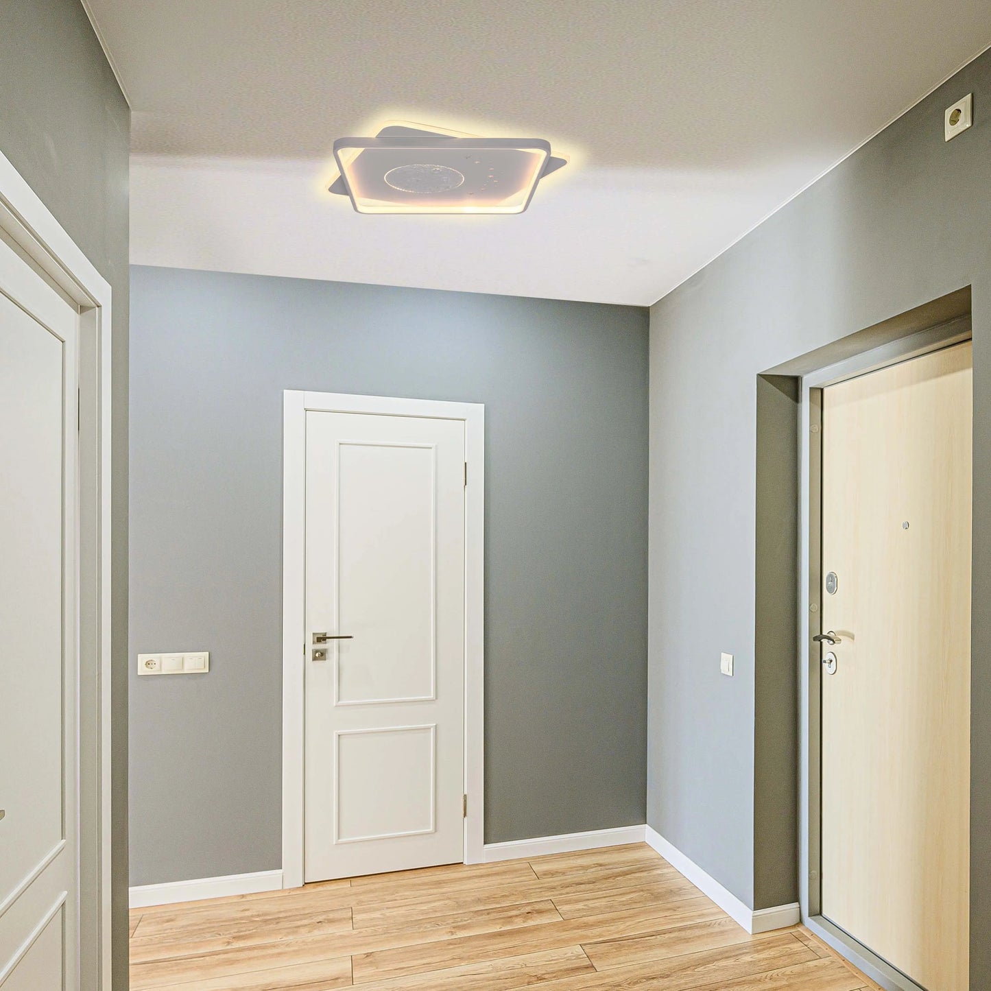 White LED Flush Mount Ceiling Light (Flower, Moon & Stars Designs)