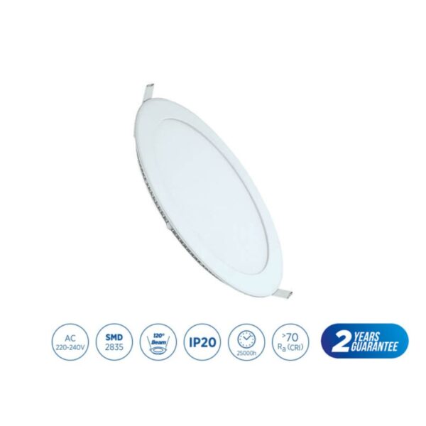 LED RECESSED PANEL LIGHT ROUND - 12W