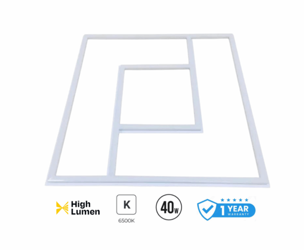 600x600mm LED Panel Light with PD Design - 40W, Cool White (6500K), Frame Border Edge Lights