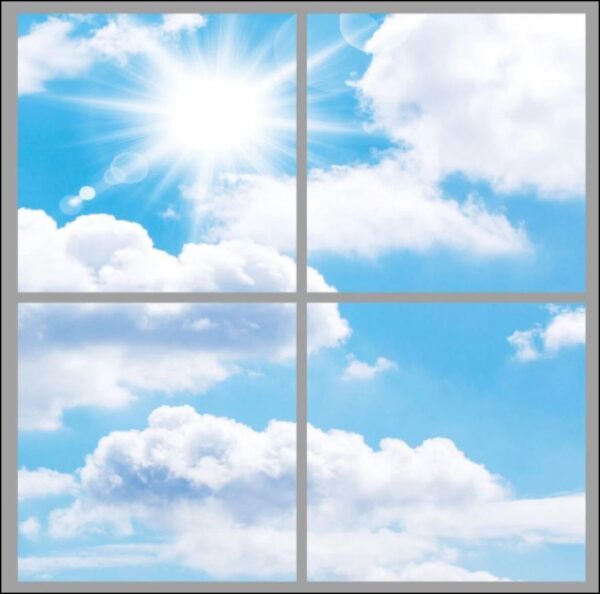 48W LED Sky Panel – 600×600 – Square – Recessed 6500k, Set of 4 ,Flat