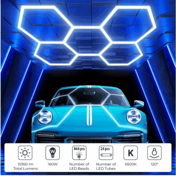 160W Designer Light 440mmx23.6mmx38.1mm (24pcs), PC T5 Tubes, 6500K, 100-120lm/W