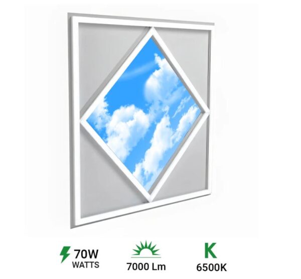 60x60cm Diamond Sky & Cloud Ceiling LED Panel Light - 70W, Cool White (6500K) - Image 3